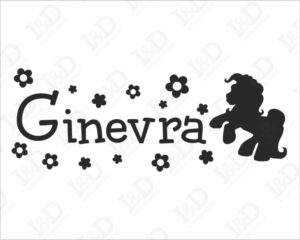 Adesivo Mini Pony+nome-adesivo murale personalizzato