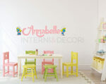 Adesivo da parete bimba "DUE TENERE PUFFETTE" - Adesivo murale con nome