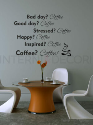 Adesivo da parete caffè "BAD DAY? COFFEE"