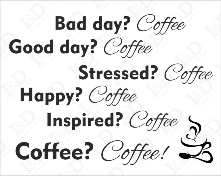 Adesivo da parete caffè "BAD DAY? COFFEE"