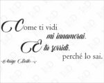 Adesivo da muro frase Arrigo Boito "COME TI VIDI MI INNAMORAI..."