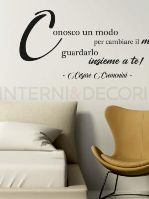 Adesivo da parete frase Cesare Cremonini "ECCO L'AMORE CHE COS'È"