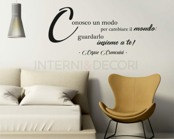Adesivo da parete frase Cesare Cremonini "ECCO L'AMORE CHE COS'È"