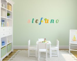 Adesivo murale con nome-lettere adesive da muro "alfabeto colorato"