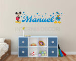 Adesivo da parete bimbo "TOPOLINO E PAPERINO" - Adesivo murale con nome