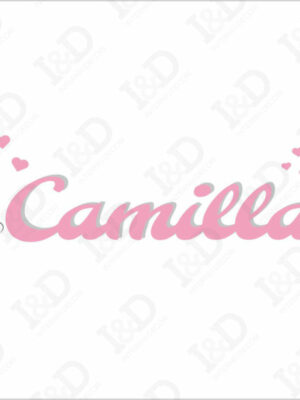 Adesivo murale con nome-Cuori per Minnie-Adesivo a parete