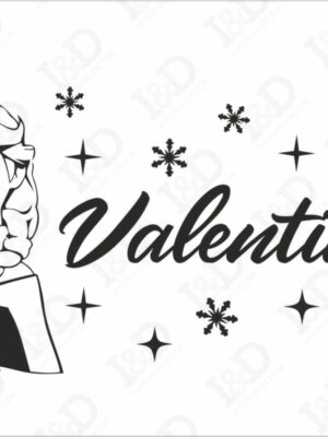 Adesivo da parete Frozen-Elsa tra fiocchi di neve-adesivo murale con nome