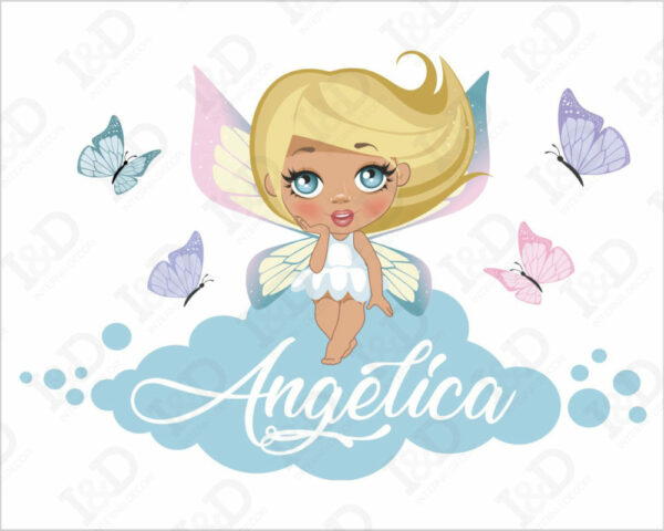 Adesivo da parete bimba "TRA DELICATE FARFALLE" - Adesivo murale con nome