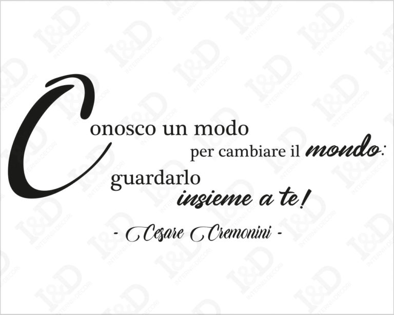 Adesivo da parete frase Cesare Cremonini "ECCO L'AMORE CHE COS'È"