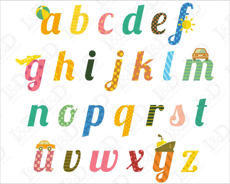 Adesivo da muro bimbi "ALFABETO COLORATO" - Lettere adesive