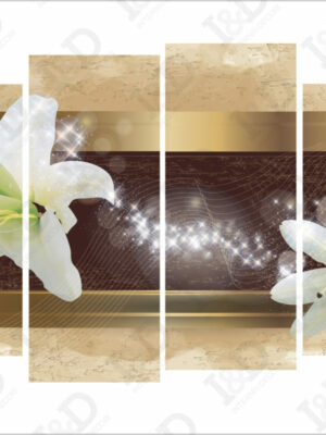 Quadro moderno-Lilium su sfondo dorato-Fiori-Stampa su tela