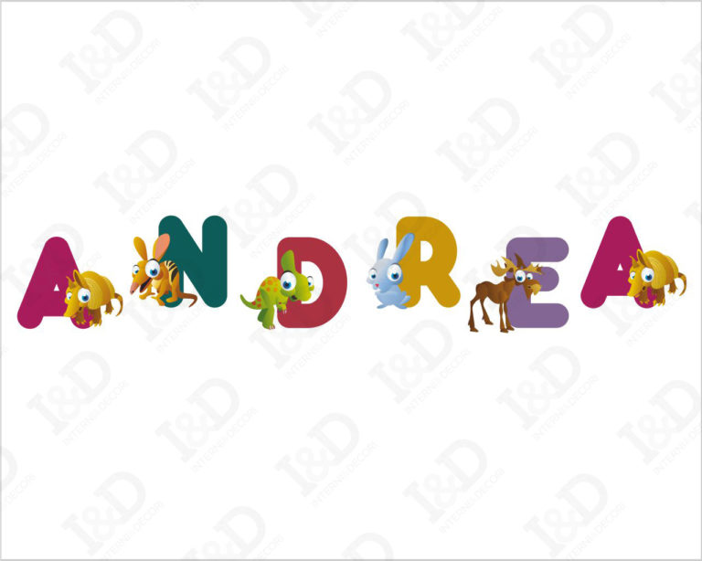 Adesivo da muro bimbi "ALFABETO CON ANIMALI" - Lettere adesive