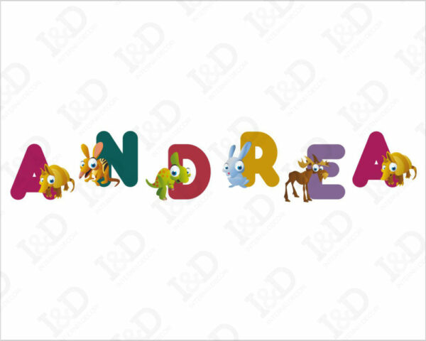 Adesivo da muro bimbi "ALFABETO CON ANIMALI" - Lettere adesive