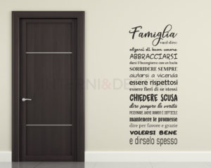 Adesivo murale-famiglia vuol dire-frasi-adesivo da parete