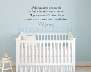 Adesivo frase nascita bimbo "NESSUN ALTRO CONOSCERÀ..."