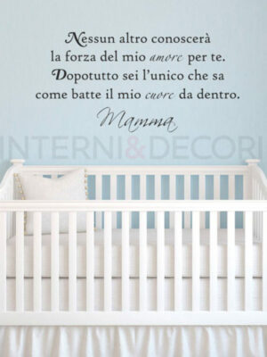 Adesivo frase nascita bimbo "NESSUN ALTRO CONOSCERÀ..."