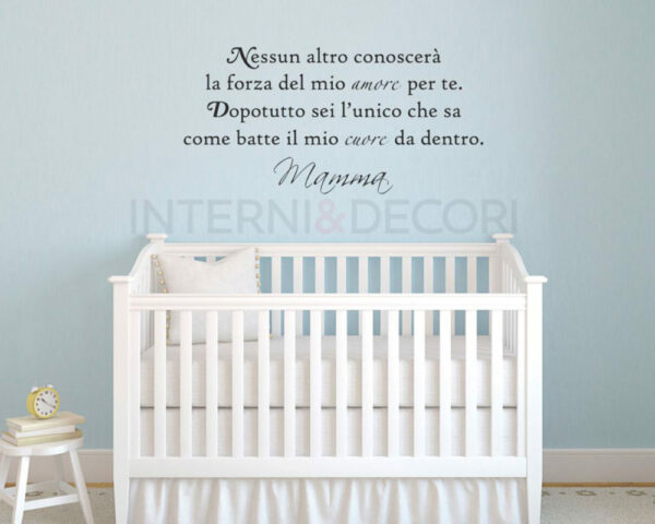 Adesivo frase nascita bimbo "NESSUN ALTRO CONOSCERÀ..."