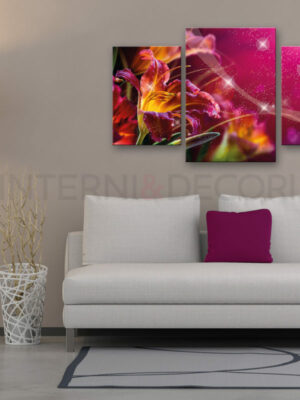 Quadro moderno fiori "FLOWERLIGHT" - Stampa su tela