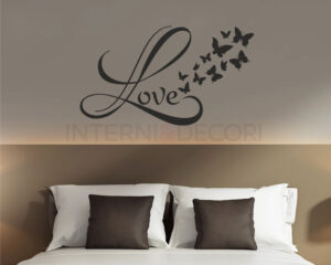 Adesivo da parete amore "LOVE AND BUTTERFLIES" - Adesivo murale