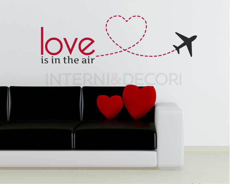 Adesivo da parete amore "LOVE IS IN THE AIR" - Adesivo murale