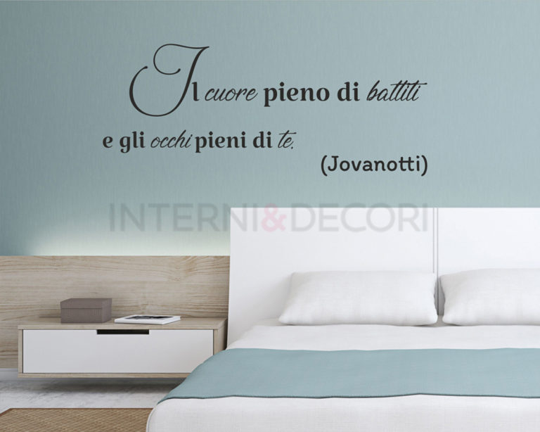 Adesivo da parete frase Jovanotti "LE TASCHE PIENE DI SASSI"