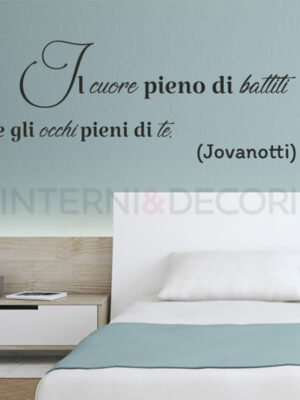 Adesivo da parete frase Jovanotti "LE TASCHE PIENE DI SASSI"