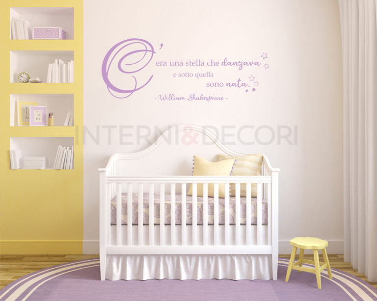 Frase adesiva nascita bimbo "C'ERA UNA STELLA CHE DANZAVA..."