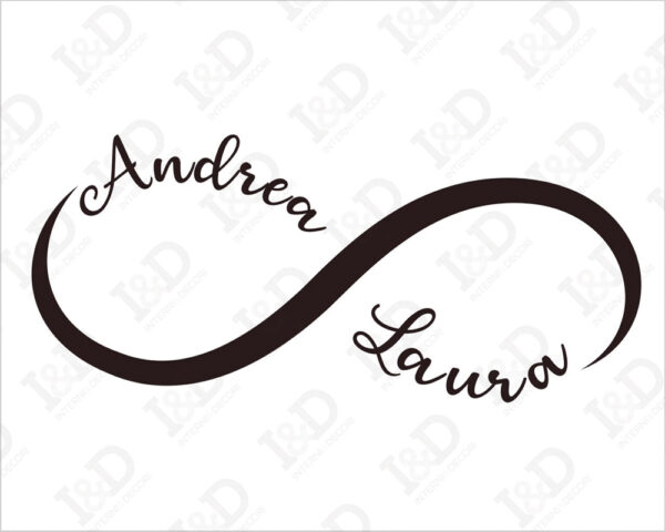 Adesivo murale con nome infinity "AMORE ETERNO"