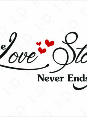Adesivo da parete amore-A true love story never ends-adesivo murale