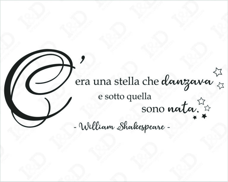 Frase adesiva nascita bimbo "C'ERA UNA STELLA CHE DANZAVA..."