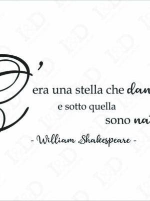 Frase adesiva nascita bimba-c’era una stella che danzava-adesivo murale