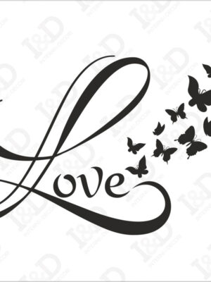 Adesivo da parete amore-love and butterflies-adesivo murale