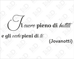 Adesivo da parete frase Jovanotti-le tasche piene di sassi-adesivo murale