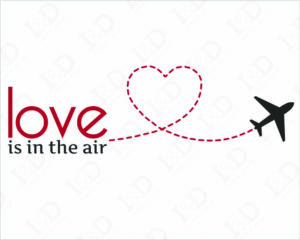 Adesivo da parete amore-love is in the air-adesivo murale