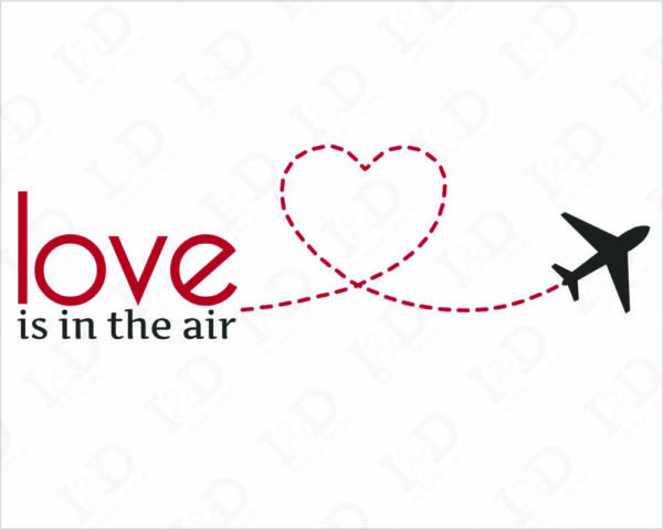 Adesivo da parete amore "LOVE IS IN THE AIR" - Adesivo murale