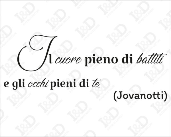 Adesivo da parete frase Jovanotti "LE TASCHE PIENE DI SASSI"