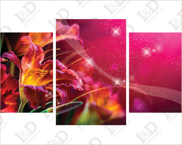 Quadro moderno fiori "FLOWERLIGHT" - Stampa su tela
