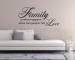 Adesivo murale famiglia "FAMILY IS WHAT HAPPENS..."
