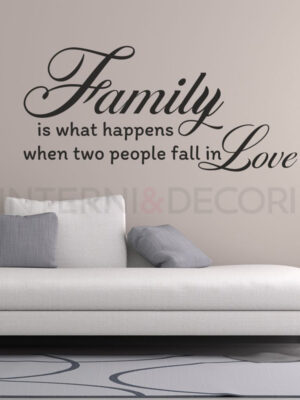 Adesivo murale famiglia "FAMILY IS WHAT HAPPENS..."