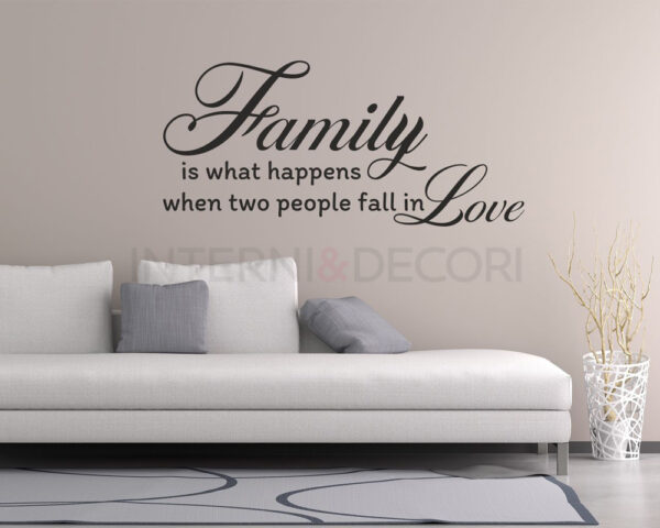 Adesivo murale famiglia "FAMILY IS WHAT HAPPENS..."
