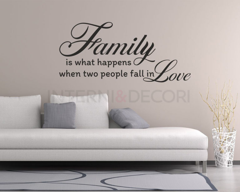 Adesivo murale famiglia "FAMILY IS WHAT HAPPENS..."