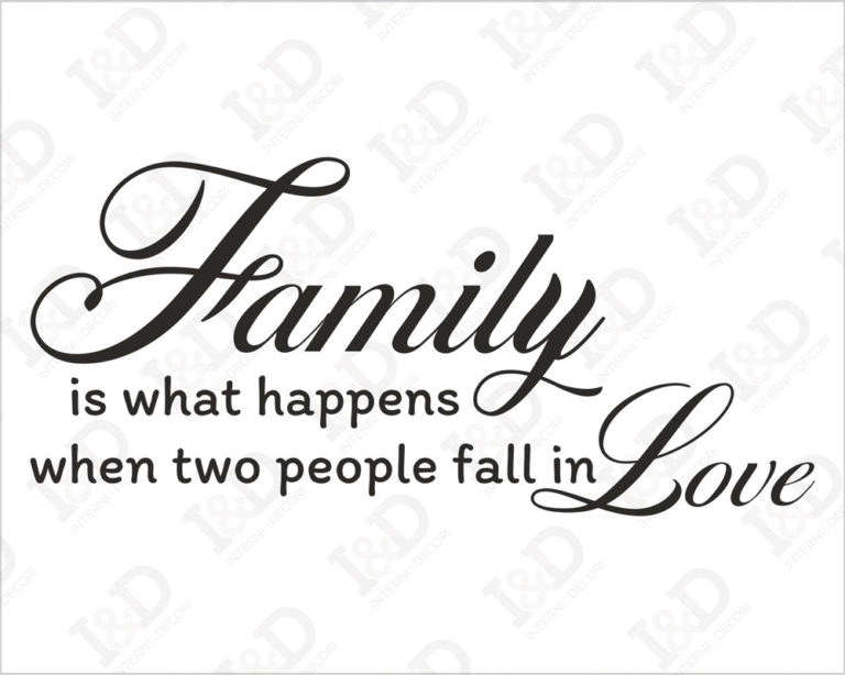 Adesivo murale famiglia "FAMILY IS WHAT HAPPENS..."
