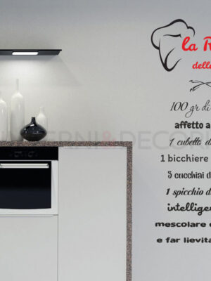 Adesivo murale frase "LA RICETTA DELLA FELICITÀ"