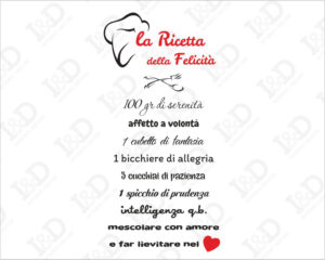 Ricetta della felicità-adesivo murale famiglia