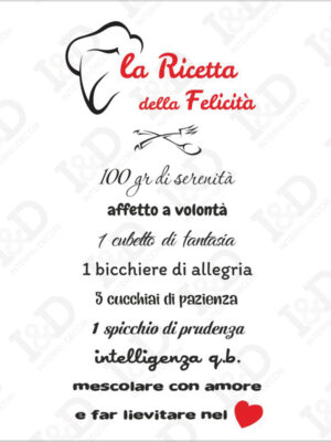 Ricetta della felicità-adesivo murale famiglia