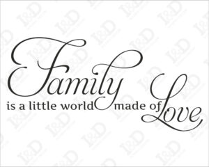 Adesivo da parete famiglia-family is a little world-adesivo murale