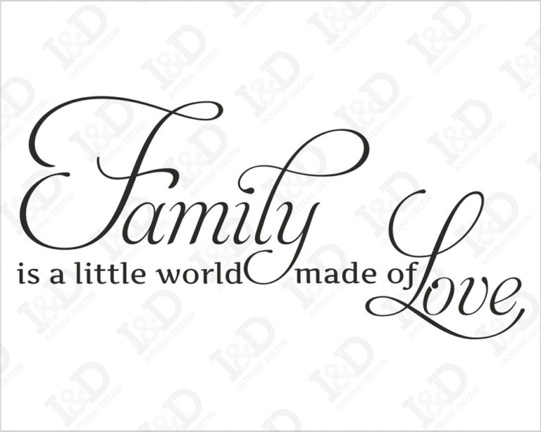 Adesivo da parete famiglia "FAMILY IS A LITTLE WORLD..."