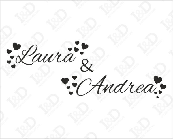 Adesivo amore con nomi "CUORI PER S. VALENTINO "