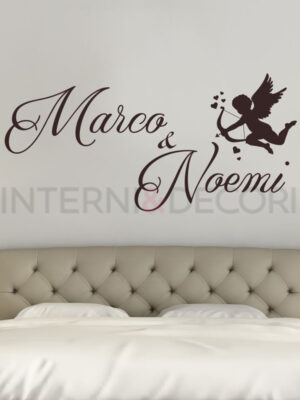 Adesivo da parete amore "CUPIDO CON NOMI"
