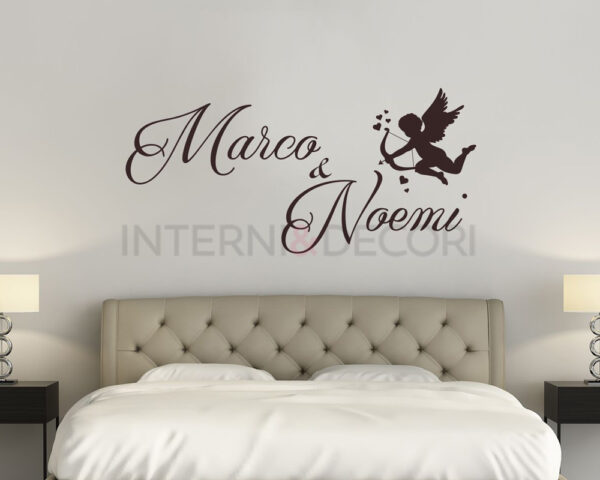 Adesivo da parete amore "CUPIDO CON NOMI"